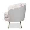 Baxton Studio Garson Glam and Luxe Beige Velvet Upholstered and Gold Metal Finished Accent Chair 195-12434-ZORO